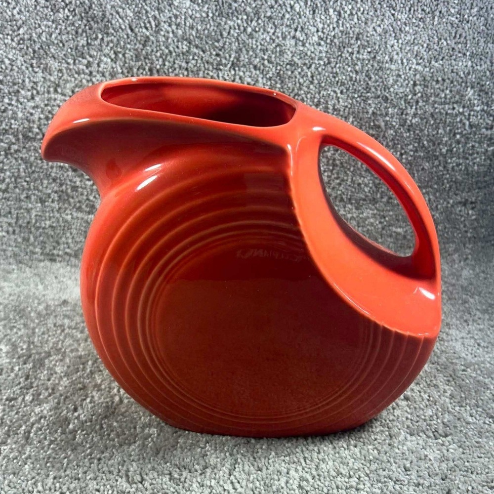 Fiesta Disc Pitcher Poppy Orange Water Carafe Art Deco Mid-Century Modern